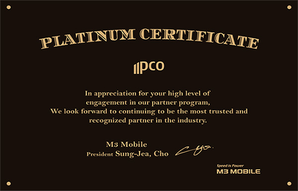 Platinum Certificate M3 Mobile